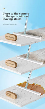 Escoba mágica de silicona para suelo de baño, rascador de limpieza para el baño del hogar, mango de plástico, uso seco y húmedo dos en uno