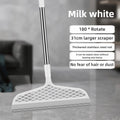 Escoba mágica con cabeza desmontable, raspador de silicona de doble cara, mango de plástico 180 °   Diseño de fácil almacenamiento para baño y sala de estar
