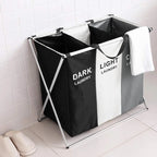 Cesta de lavandería de 3 rejillas, organizador de ropa sucia plegable, cesta de almacenamiento impermeable para baño, contenedores plegables para ropa y juguetes