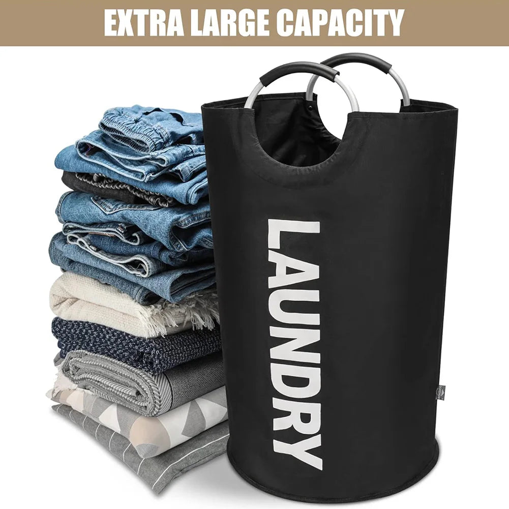 Bolsa de lavandería impermeable de 82L, cesta de lavandería plegable de gran capacidad, cesta de almacenamiento de ropa con asa para lavandería y dormitorio