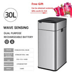 Cubo de basura de 9/15/20/30/40/50/60L, cubo de basura con Sensor inteligente de acero inoxidable de gran capacidad, cubo de basura automático, cubo de basura de cocina