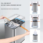 Cubo de basura de 9/15/20/30/40/50/60L, cubo de basura con Sensor inteligente de acero inoxidable de gran capacidad, cubo de basura automático, cubo de basura de cocina