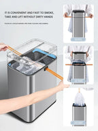 Nueva bote de basura de inducción inteligente para el hogar con tapa, inodoro, cocina, gran capacidad, sala de estar, embalaje automático, cubo de basura