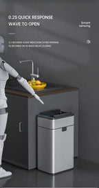 Nueva bote de basura de inducción inteligente para el hogar con tapa, inodoro, cocina, gran capacidad, sala de estar, embalaje automático, cubo de basura