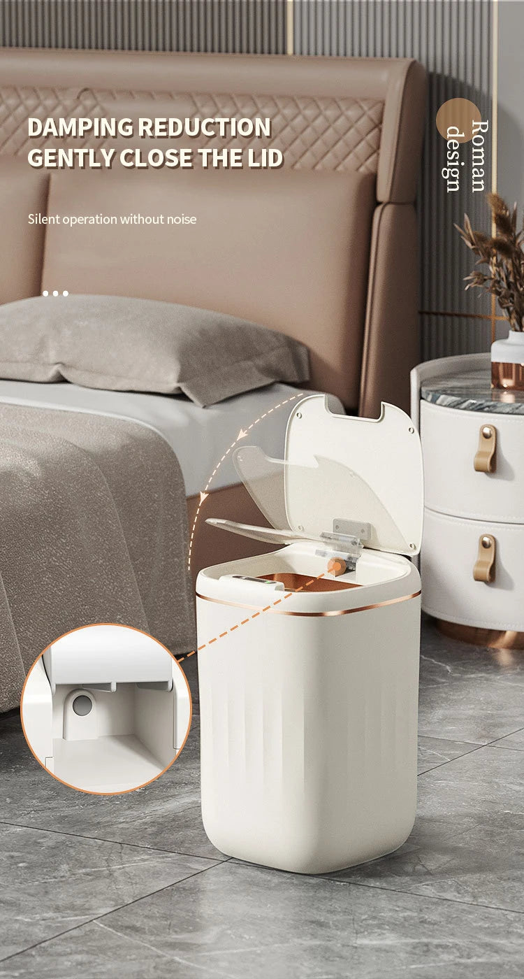Cubo de basura con Sensor inteligente de 24L, cubo de basura electrónico para baño, cubo de basura con Sensor inteligente automático para cocina, inodoro