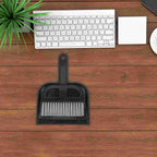 Mini cepillo de limpieza de barrido de escritorio, escoba pequeña, recogedor, plástico negro, fácil uso, combinación de barrido de basura