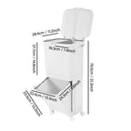 Cubo de basura de cocina de doble capa con tapa, clasificación en seco y húmedo, cubo de basura de gran capacidad para el hogar
