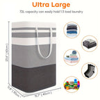 Cestas grandes para la colada de 75L con asas, cesto duradero para ropa sucia, cesta de almacenamiento para el hogar, dormitorio, hoteles, lavandería 40*30*60cm