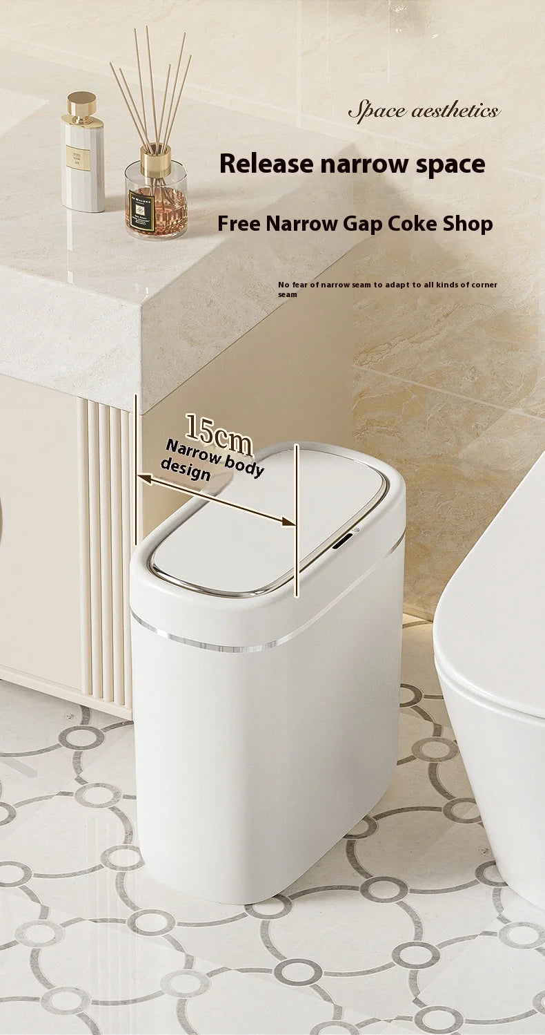 Cubo de basura con Sensor inteligente estrecho de 7/9L, cesta de basura automática con tapa, cubo de basura de escritorio, cubo de basura impermeable para inodoro