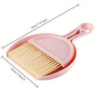 Mini juego de escobas de escritorio, combinación creativa de pala y cepillo de plástico para barrer el cabello y el polvo, herramienta de limpieza eficiente