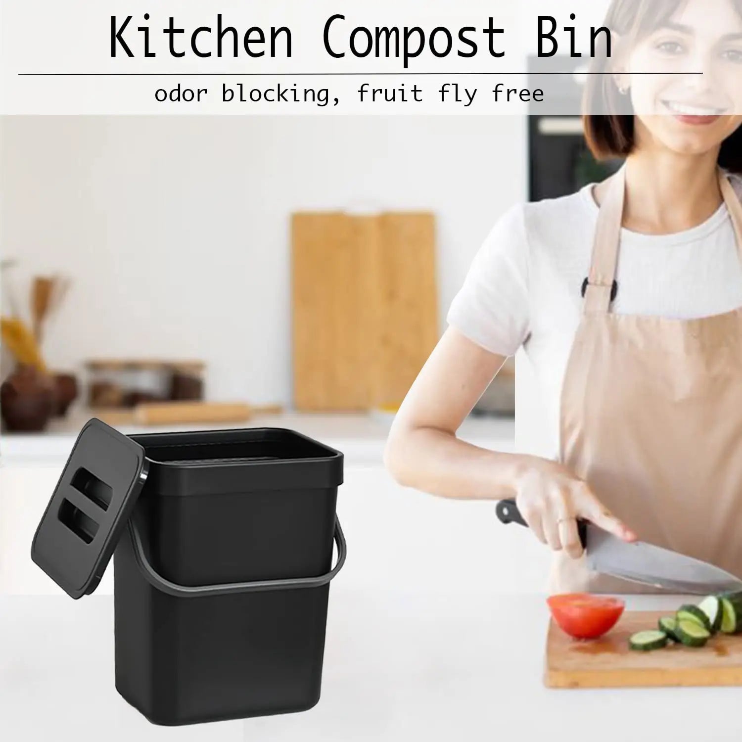 Cubo de basura pequeño de plástico, cubo de basura pequeño colgante con tapa debajo del fregadero para cocina, cubo de basura para alimentos, cubo de basura montable para Baño