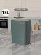 Cubo de basura con Sensor inteligente sin contacto, 15L, ensacado automático, cubo de basura eléctrico para baño, inalámbrico, blanco, eliminación inteligente de cocina para el hogar