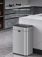 Nueva bote de basura de inducción inteligente para el hogar con tapa, inodoro, cocina, gran capacidad, sala de estar, embalaje automático, cubo de basura