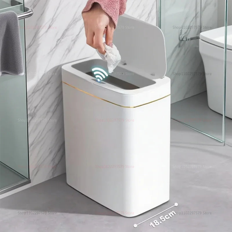 Cubo de basura con Sensor inteligente sin contacto, 15L, ensacado automático, cubo de basura eléctrico para baño, inalámbrico, blanco, eliminación inteligente de cocina para el hogar