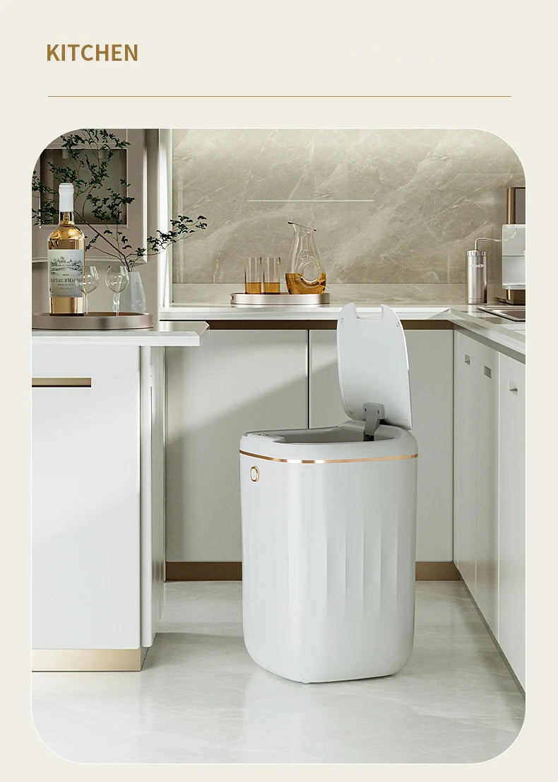 Cubo de basura inteligente para baño de 24/20L, cubo de basura con Sensor automático, cubo de basura de inducción de gran capacidad para cocina y baño