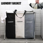 Cesta de lavandería de 3 rejillas, organizador de ropa sucia plegable, cesta de almacenamiento impermeable para baño, contenedores plegables para ropa y juguetes