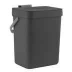 Cubo de basura pequeño de plástico, cubo de basura pequeño colgante con tapa debajo del fregadero para cocina, cubo de basura para alimentos, cubo de basura montable para Baño