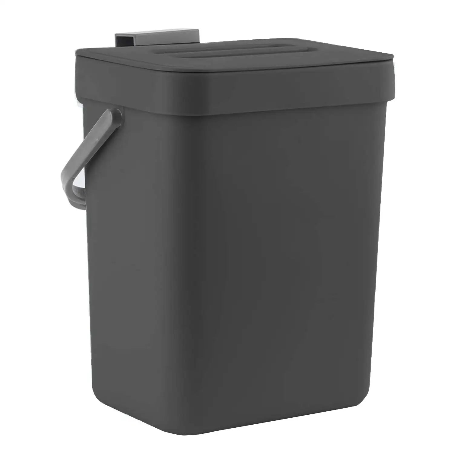 Cubo de basura pequeño de plástico, cubo de basura pequeño colgante con tapa debajo del fregadero para cocina, cubo de basura para alimentos, cubo de basura montable para Baño