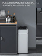 Nueva bote de basura de inducción inteligente para el hogar con tapa, inodoro, cocina, gran capacidad, sala de estar, embalaje automático, cubo de basura