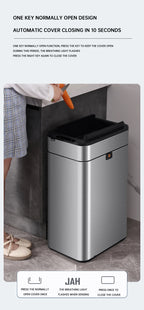 Nueva bote de basura de inducción inteligente para el hogar con tapa, inodoro, cocina, gran capacidad, sala de estar, embalaje automático, cubo de basura