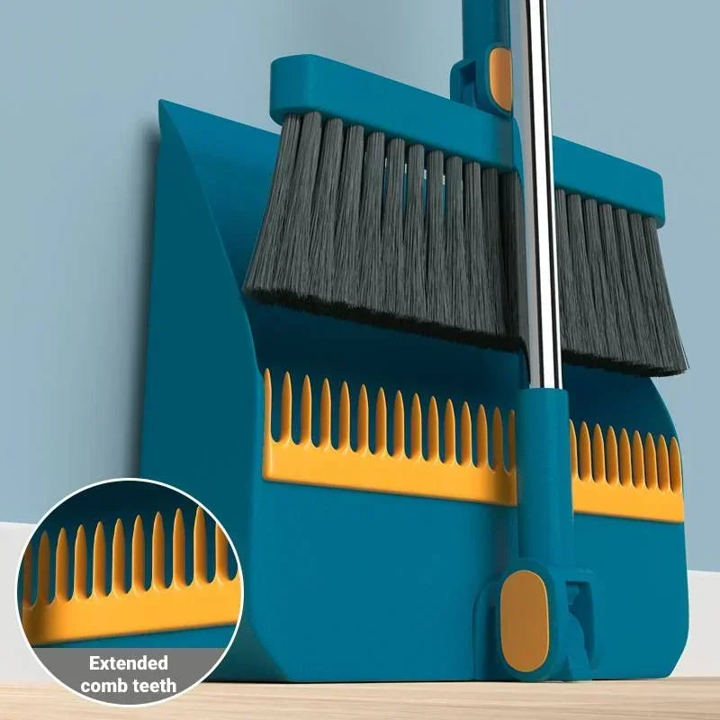 Juego de escoba y pala plegable para el hogar, barredor de plástico, cocina, suelo de madera, escoba y cuchara para pelo de mascotas, herramientas, producto de limpieza