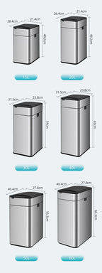 Cubo de basura de 9/15/20/30/40/50/60L, cubo de basura con Sensor inteligente de acero inoxidable de gran capacidad, cubo de basura automático, cubo de basura de cocina