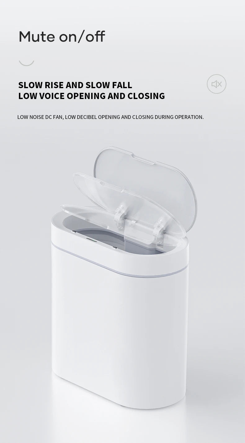 Cubo de basura con Sensor inteligente de 8L/7L, cubo de basura electrónico automático para el hogar, cubo de basura para cocina, inodoro, impermeable, cubo con Sensor de costura estrecha