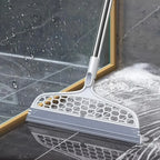 Escoba mágica con cabeza desmontable, raspador de silicona de doble cara, mango de plástico 180 °   Diseño de fácil almacenamiento para baño y sala de estar