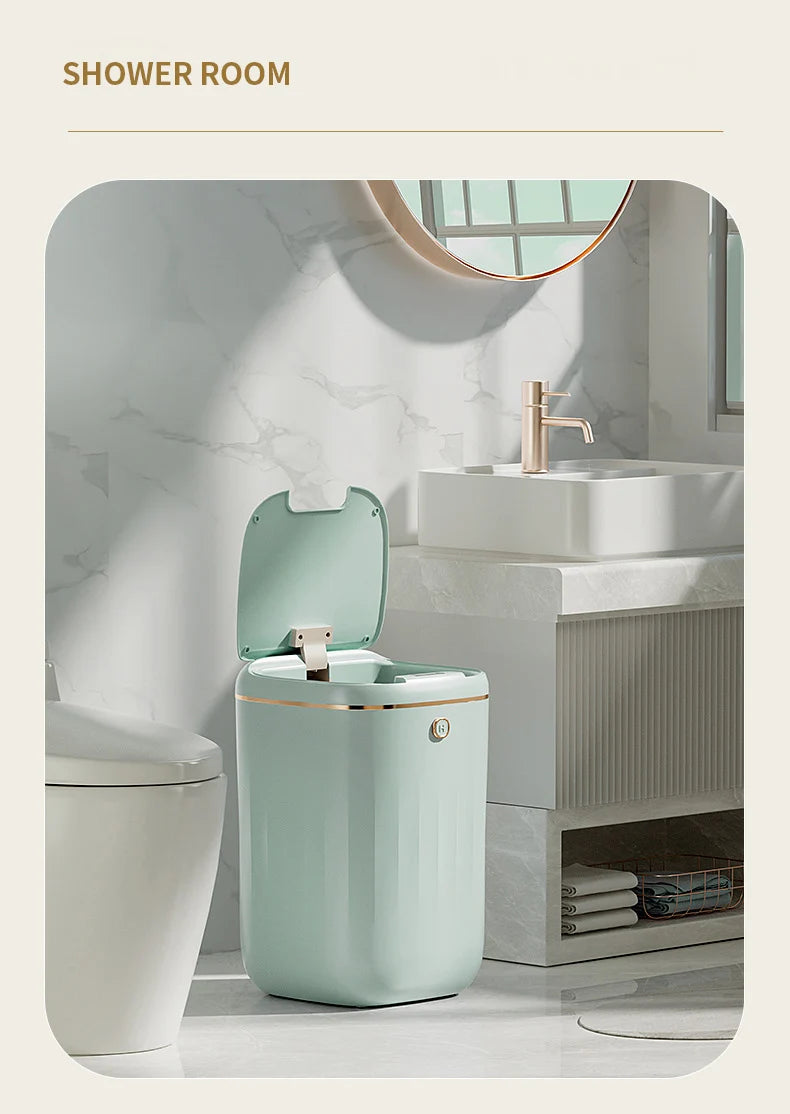 Cubo de basura inteligente para baño de 24/20L, cubo de basura con Sensor automático, cubo de basura de inducción de gran capacidad para cocina y baño