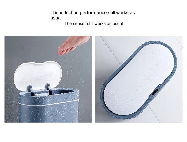 Cubo de basura con Sensor inteligente de 8L/7L, cubo de basura electrónico automático para el hogar, cubo de basura para cocina, inodoro, impermeable, cubo con Sensor de costura estrecha