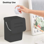 Cubo de basura pequeño de plástico, cubo de basura pequeño colgante con tapa debajo del fregadero para cocina, cubo de basura para alimentos, cubo de basura montable para Baño
