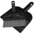 Mini cepillo de limpieza de barrido de escritorio, escoba pequeña, recogedor, plástico negro, fácil uso, combinación de barrido de basura
