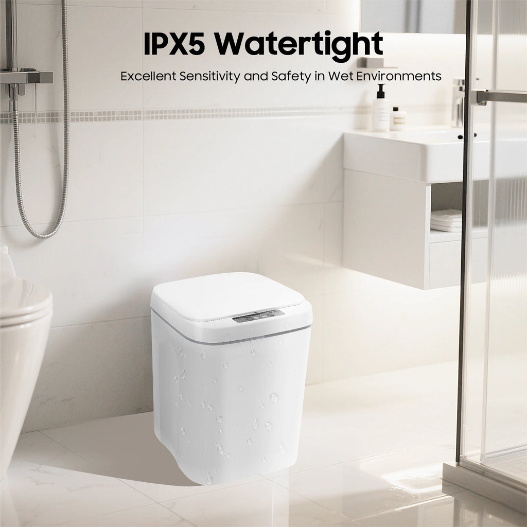 Cubo de basura con sensor, 16 L, cubo de basura automático con sensor inteligente, cubo de basura de cocina y baño, cubo de basura ABS para dormitorio