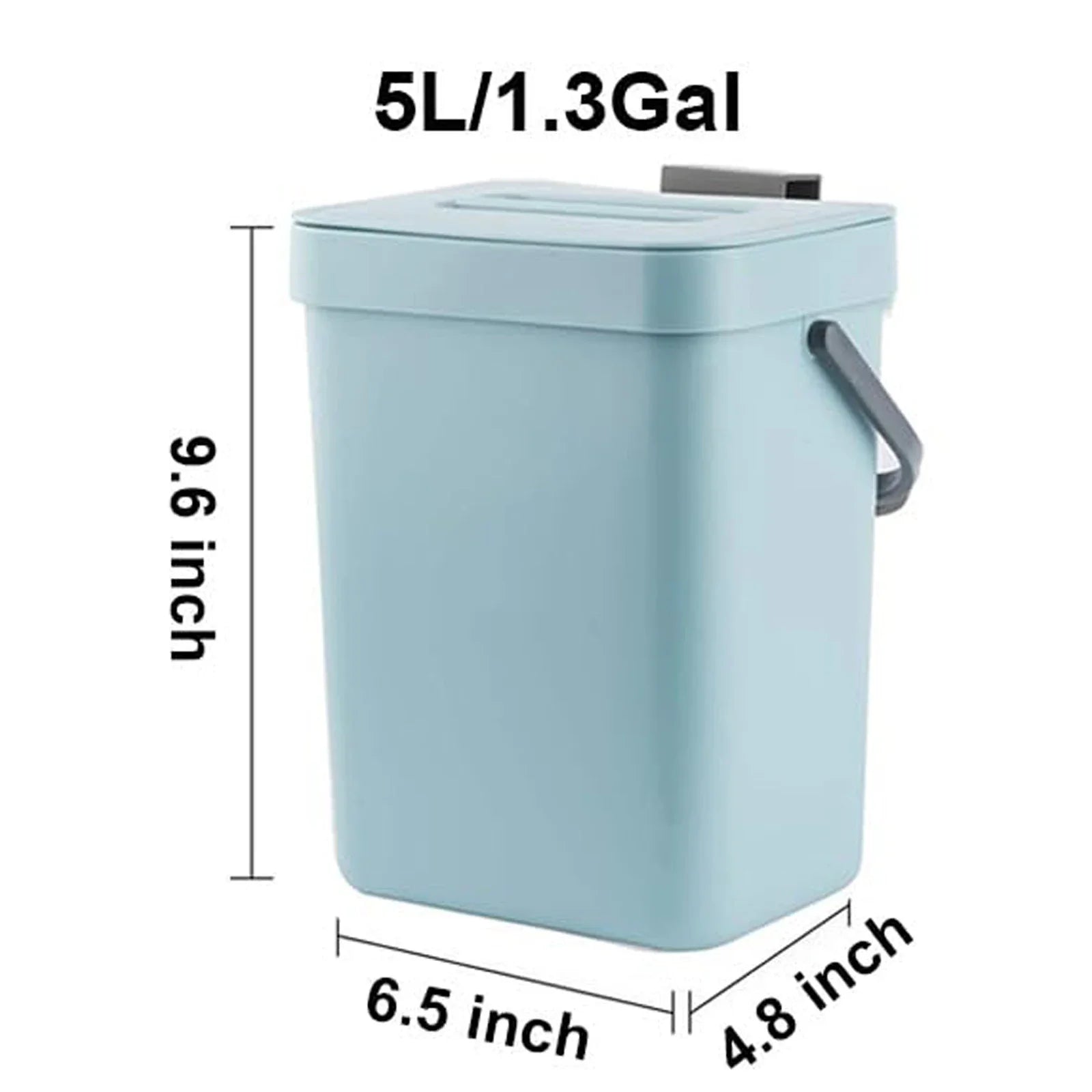 Cubo de basura pequeño de plástico, cubo de basura pequeño colgante con tapa debajo del fregadero para cocina, cubo de basura para alimentos, cubo de basura montable para Baño