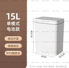 Cubo de basura con Sensor inteligente sin contacto, 15L, ensacado automático, cubo de basura eléctrico para baño, inalámbrico, blanco, eliminación inteligente de cocina para el hogar
