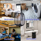 Cesta de lavandería plegable para ropa sucia, cesto emergente de malla, bolsa de almacenamiento de juguetes para el hogar, baño, dormitorio, viaje, 1-10 Uds.