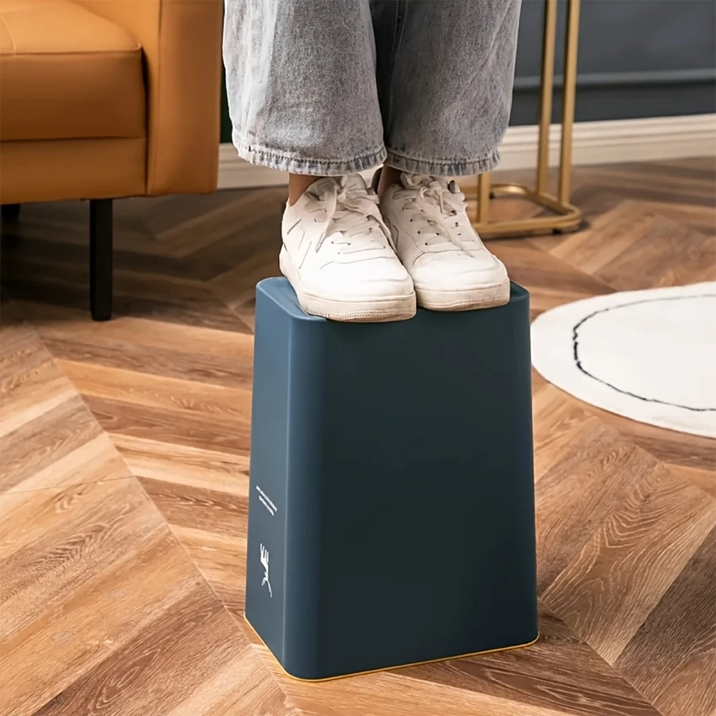 Cubo de basura para baño, cubo de basura de 15L con tapa superior de prensa para cocina, dormitorio, sala de estar, papelera de plástico con tapa emergente, 1 ud.
