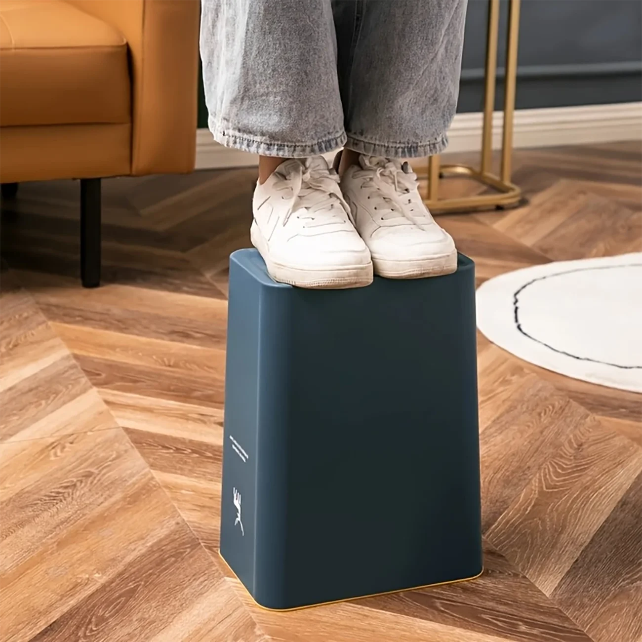 Cubo de basura para baño, cubo de basura de 15L con tapa superior de prensa para cocina, dormitorio, sala de estar, papelera de plástico con tapa emergente, 1 ud.