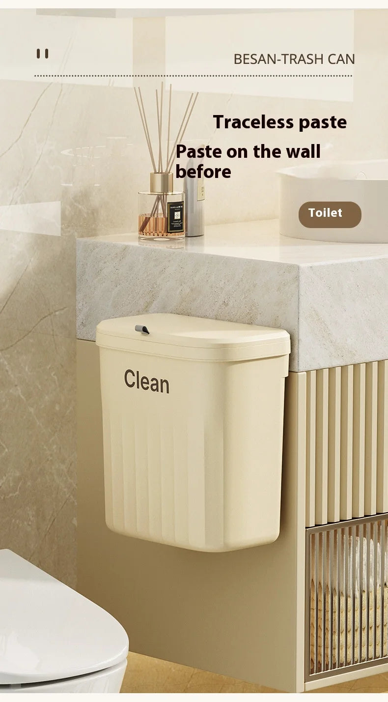 Cubo de basura de cocina, cubo de basura colgante montado en la pared con tapa, cubo de basura para gabinete debajo del fregadero, cubo de basura para Compost, 8,5/12L