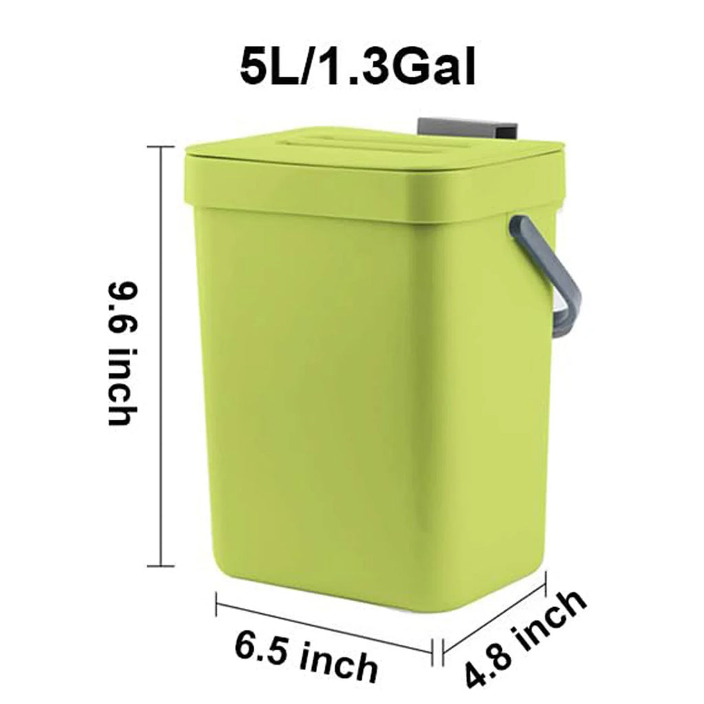 Cubo de basura pequeño de plástico, cubo de basura pequeño colgante con tapa debajo del fregadero para cocina, cubo de basura para alimentos, cubo de basura montable para Baño