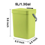 Cubo de basura pequeño de plástico, cubo de basura pequeño colgante con tapa debajo del fregadero para cocina, cubo de basura para alimentos, cubo de basura montable para Baño