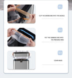 Nueva bote de basura de inducción inteligente para el hogar con tapa, inodoro, cocina, gran capacidad, sala de estar, embalaje automático, cubo de basura