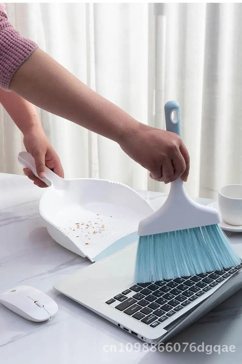 Mini escoba de escritorio y recogedor, herramientas de limpieza para el hogar y la Oficina, plástico de tamaño pequeño, azul cielo, gris, turquesa, opciones disponibles