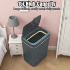 Cubo de basura con Sensor inteligente sin contacto, 15L, ensacado automático, cubo de basura eléctrico para baño, inalámbrico, blanco, eliminación inteligente de cocina para el hogar