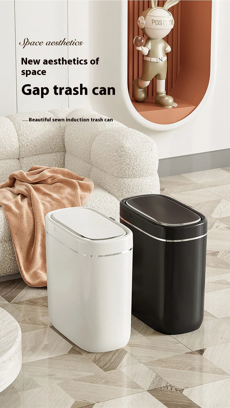 Cubo de basura con Sensor inteligente estrecho de 7/9L, cesta de basura automática con tapa, cubo de basura de escritorio, cubo de basura impermeable para inodoro