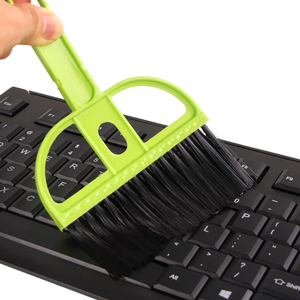 Juego de Mini cepillos de limpieza para teclado, escoba de plástico, recogedor, limpiador de estantería de escritorio multicolor, herramientas de limpieza pequeñas, 6 juegos
